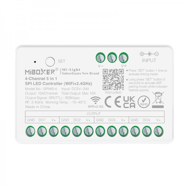 LED krmilnik SPI 5v1 5-24V 10A DIMM/CCT/RGB/RGBW/RGBW+CCT SPIW5-4 RF 2,4GHz + WiFi LED krmilnik SPI 5v1 5-24V 10A DIMM/CCT/RGB/RGBW/RGBW+CCT SPIW5-4 RF 2,4GHz + WiFi