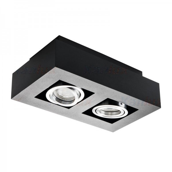 Svetilka stropna LED ready STOBI DLP 250-B dvojna GU10 črna