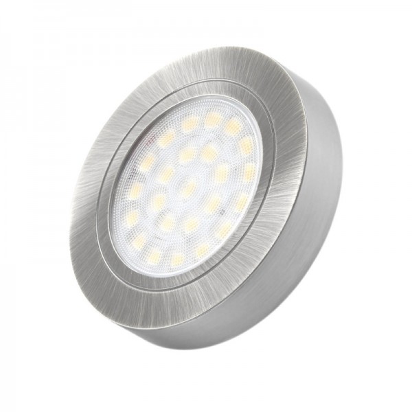 LED pohištvena svetilka OVAL nadgradna 12V DC 2W ALU 3000K + 2m kabla z mini konektorjem