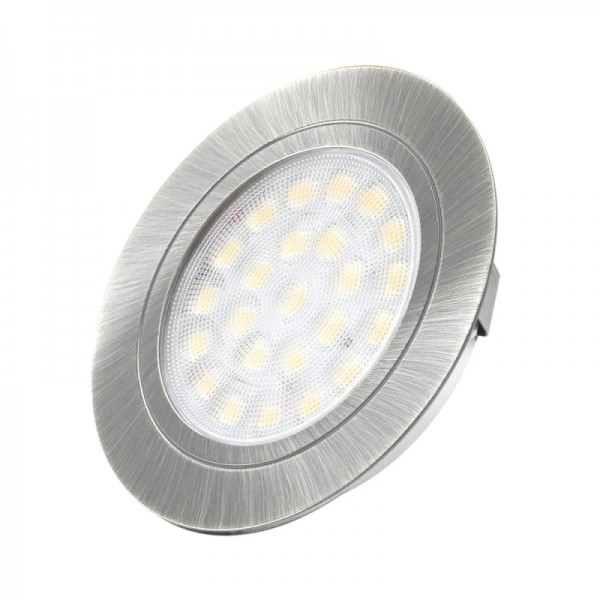 LED pohištvena svetilka OVAL vgradna 12V DC 2W ALU 4000K + 2m kabla z mini konektorjem