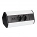Pohištvena kotna vtičnica CORNER BOX 2xšuko + 2xUSB s kablom 1,8m alu