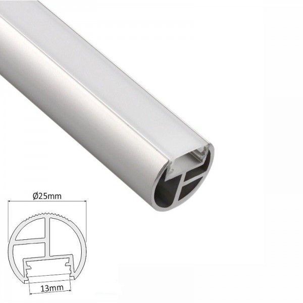 2513 DL alu LED profil pohištveni RELINGO siv brez pokrova