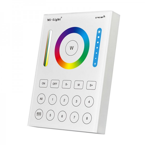 LED daljinski upravljalnik stenski panel RGB + CCT T4-B 8 con baterijski bel
