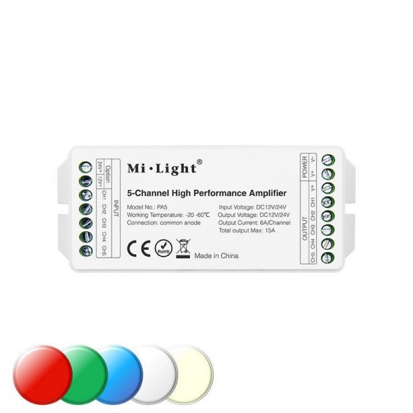 LED ojačevalnik 12-24V 15A 5 kanalni PA5