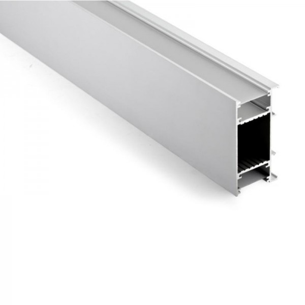 4185 AS alu LED profil stenski gor - dol z nosilcem siv brez pokrova