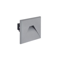 Svetilka stenska vgradna LED KURS 1,6W 75lm 4000K kvadratna siva IP54