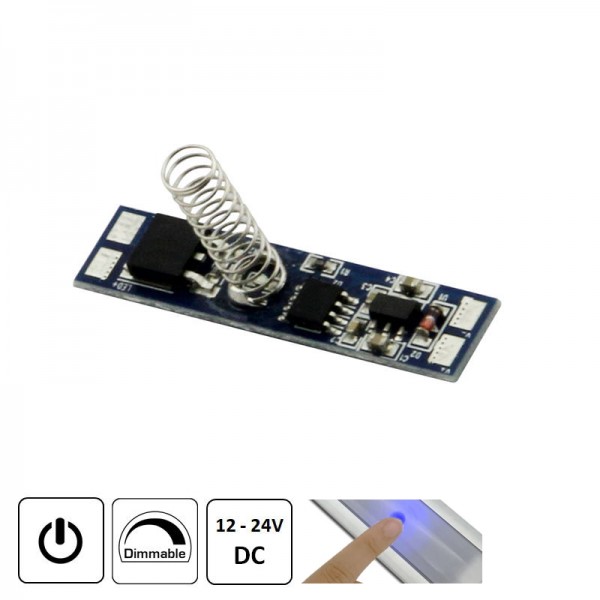 Stikalo zatemnilno na dotik z vzmetjo TOUCH TD-07 12-24V 8A 10mm s spominom