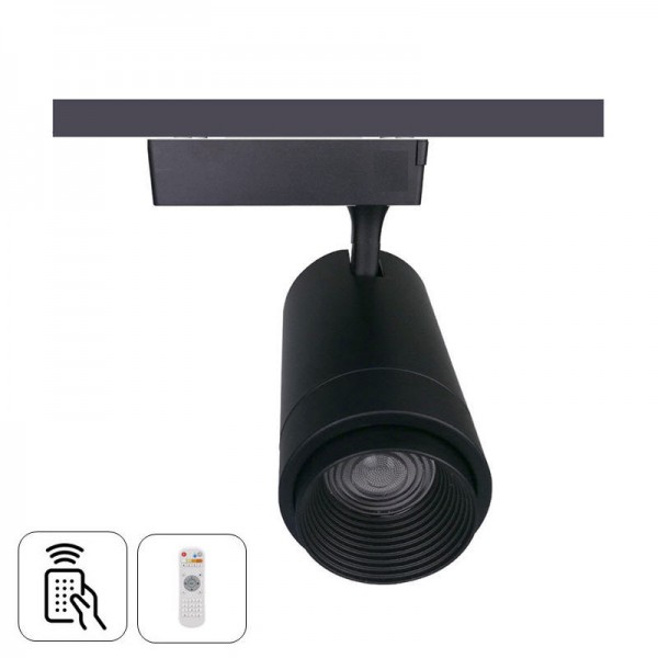 Tračni Reflektor KOLON KD 4R 30W 2700lm 2700-6500K CCT CREE ZOOM 15-60° 4 CRI90 črn REMOTE