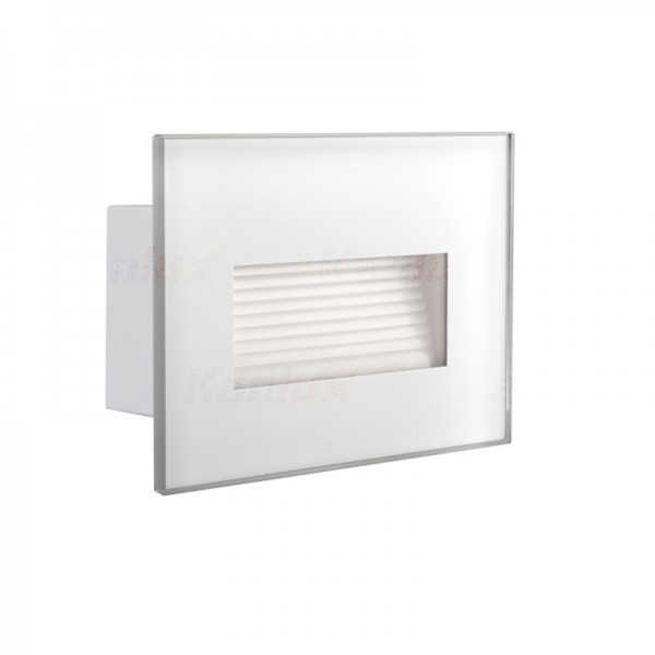Svetilka stenska vgradna LED GLASI P NW-W 3W 140lm 4000K IP44 220-240V bela
