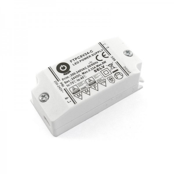 LED napajalnik CV 24V 8W FTPC IP20 slim PVC