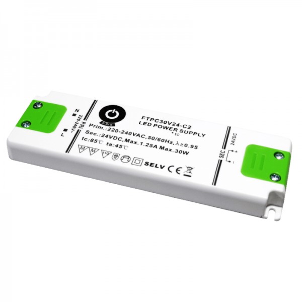 LED napajalnik CV 24V 30W FTPC IP20 slim PVC