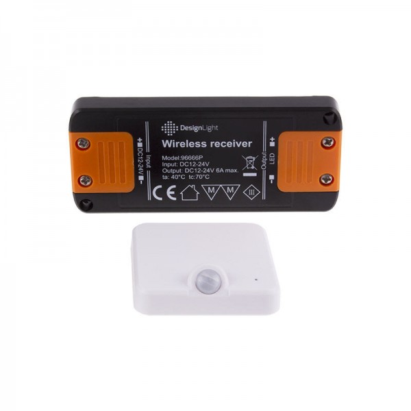 Senzor SET za omare DELI 12/24V sprejemnik in oddajnik 6A bel 02