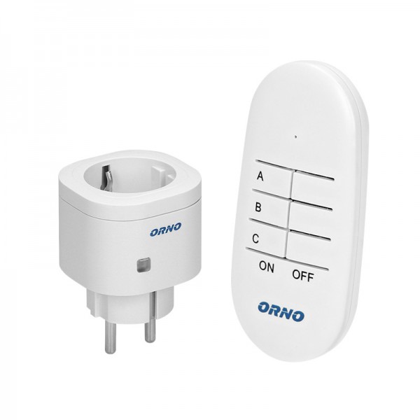 Mini brezžična vtičnica z daljincem, 1+1 IP20 bela Schuko