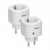 Mini brezžični vtičnici z daljincem, 2+1 IP20 beli Schuko