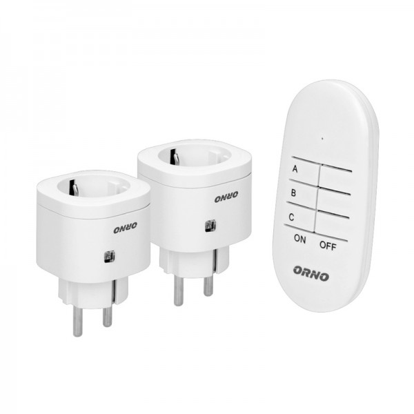 Mini brezžični vtičnici z daljincem, 2+1 IP20 beli Schuko