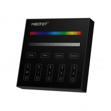 LED daljinski upravljalnik stenski panel RGBW B3 4 cone baterijski črn