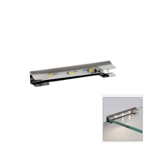 LED svetilka za stekleno polico METAL CLIP 0,25W 4000K, mini konektor - DLP