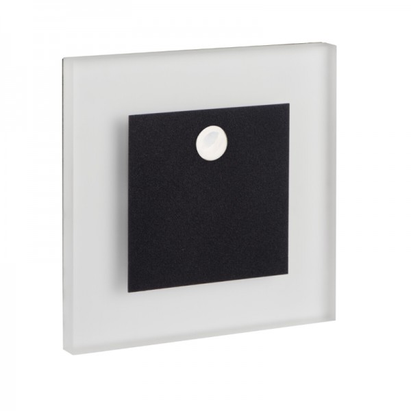 Svetilka stenska vgradna s senzorjem PIR90° LED APUS PIR 0,8W 13lm WW črna 12V DC 3000K IP20