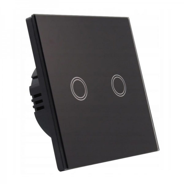 Stikalo na dotik LV 2 polno 3-300W/gumb (LED 100W) črno