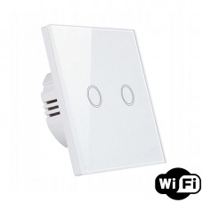 Stikalo na dotik LV WiFi 2 polno 3-300W/gumb (LED 100W) belo