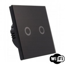 Stikalo na dotik LV WiFi 2 polno 3-300W/gumb (LED 100W) črno