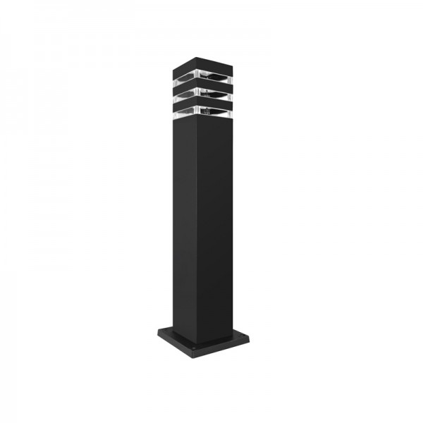 Svetilka stoječa - stebriček LED-Ready MALIBU E27 SQ 60cm ČRN RAL9011 90x90mm