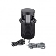 Pohištvena izvlečna vtičnica MULTI BOX 4xšuko + USBA+C + indukcija + 2xRJ45 s kablon 1,7m črna
