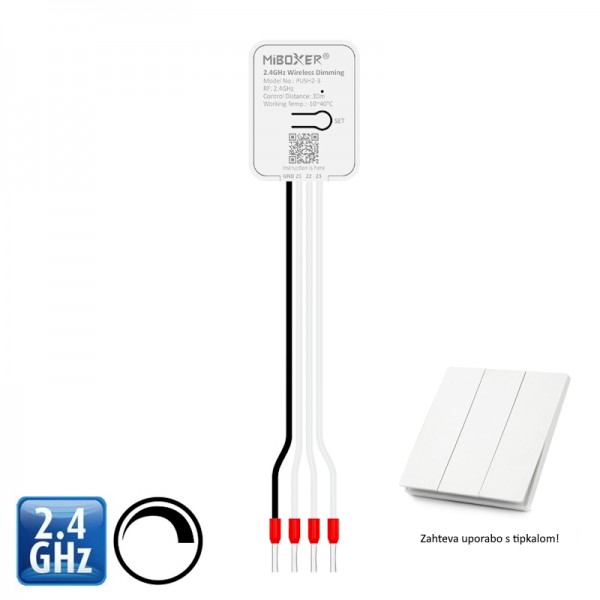 Modul brezžični RF oddajnik mini DIMM PUSH2-3 3 conski 2,4GHz + 3xPUSH