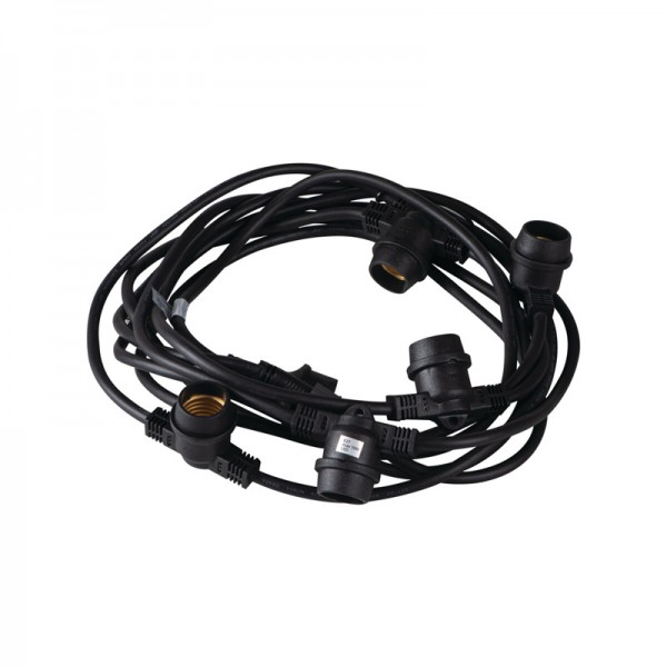 Svetlobna veriga - girlanda 6m 5xE27 IP44 črna brez žarnic