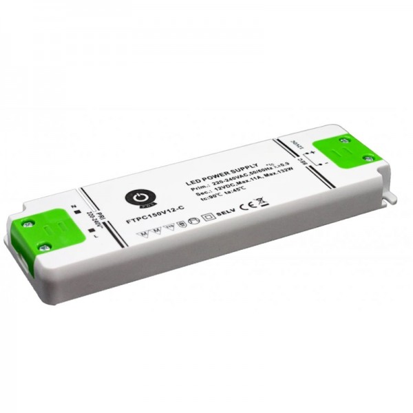 LED napajalnik CV 12V 132W FTPC IP20 slim PVC