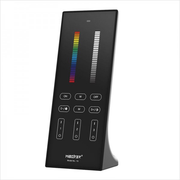 LED daljinski upravljalnik namizni z nosilcem DIMM + CCT + RGB Y3 3 cone črn