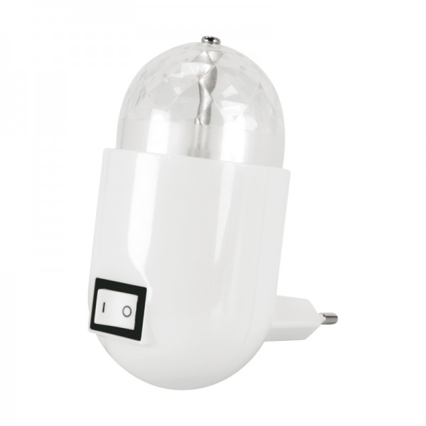 Svetilka za v vtičnico s stikalom LED 3,5W 35lm RGB IMPRA bela IP20