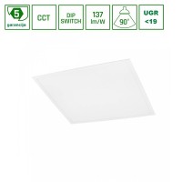 LED panel 26/36/46W 137lm/W CCT OF ALGINE 595x595x35mm 6300lm UGR<19 IP20 BACKLIGHT 5Y