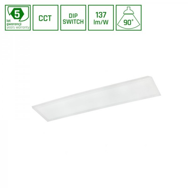 LED panel 26/36/46W 137lm/W CCT OF ALGINE 1195x300x35mm 6300lm UGR<19 IP20 BACKLIGHT 5Y