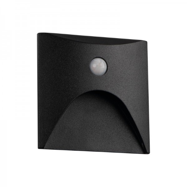 Svetilka stenska vgradna s senzorjem EXIN LED PIR L B-WW  2,5W 50lm IP65 3000K 220-240V črna