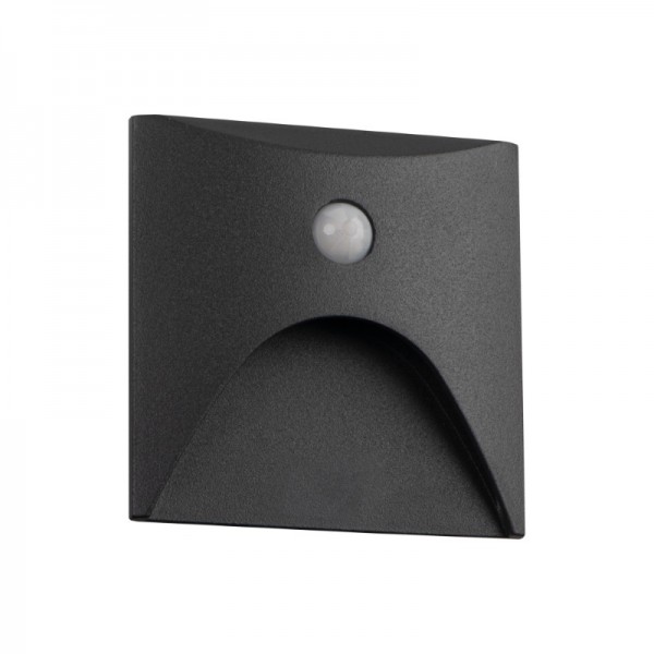 Svetilka stenska vgradna s senzorjem EXIN LED PIR L GR-NW  2,5W 50lm IP65 4000K 220-240V antracit