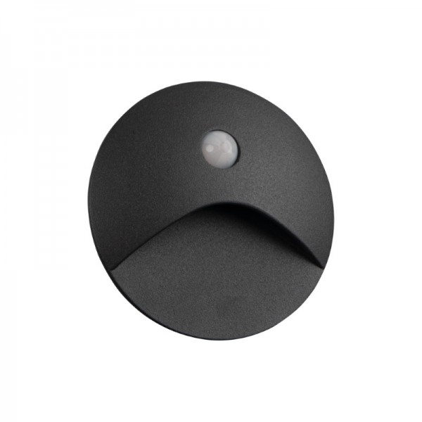 Svetilka stenska vgradna s senzorjem EXIN LED PIR O GR-NW  2,5W 50lm IP65 4000K 220-240V antracit