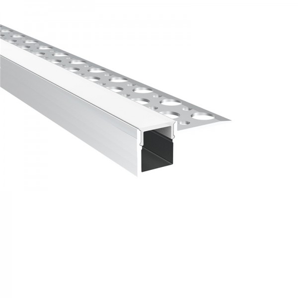 3515 LV alu LED plaster profil SINGLE GK siv s pokrovom