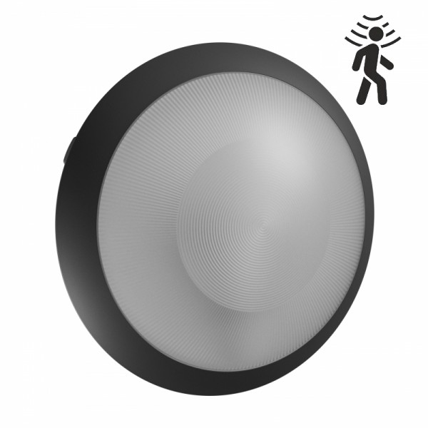 Stropna svetilka s senzorjem LED ready E27 NYMPHEA OMNI IP65 IK08 črna