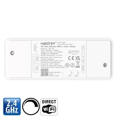 LED krmilnik zatemnilnik smart triac dimm TRI-PW RF 2,4GHz + WiFi + PUSH 500W