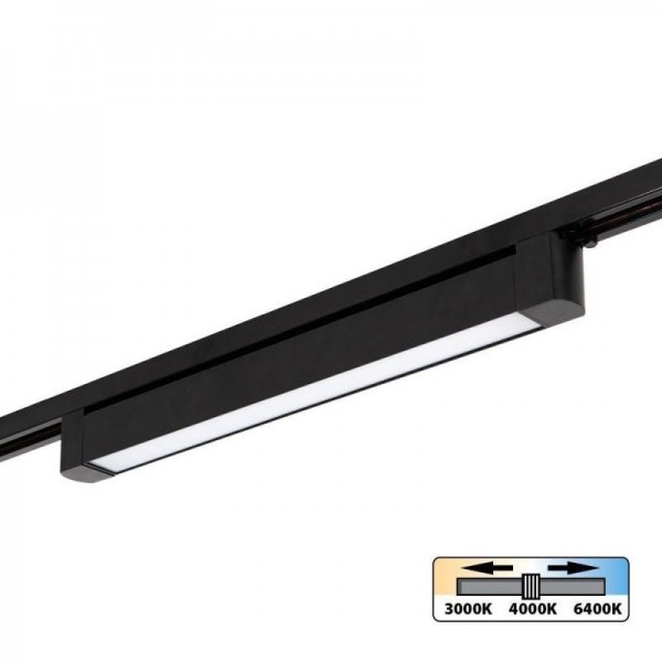 Tračna svetilka linijska za 1F tračnice DRAX 30W CCT črna