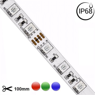 LED trak 24V SMD 14,4W/m RGB 12mm 10m/rola IP68 60 LED/m