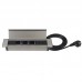 Pohištvena potopna vtičnica FLATBOX brušeno jeklo 3xšuko + USB(A+C) kabel 1,8