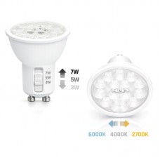 LED žarnica GU10 ES50 3/5/7W 300/500/650lm CCT 38°