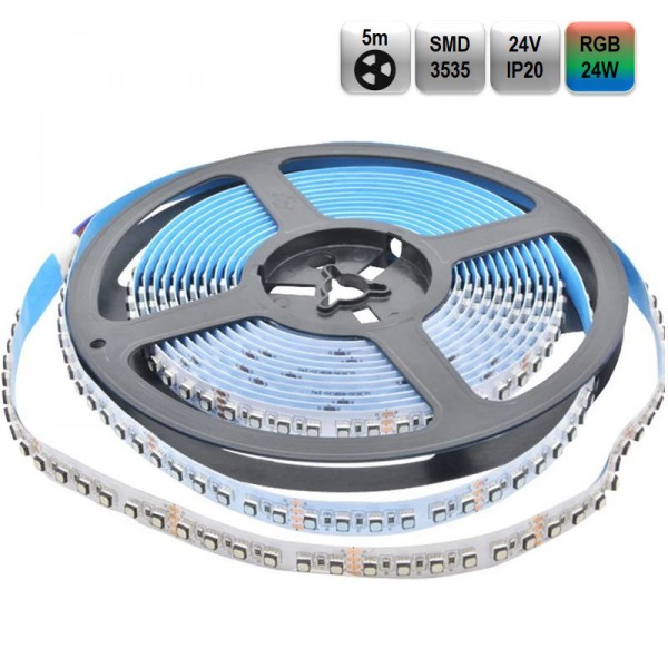 LED trak 24V SMD 24W/m RGB IP20 12mm IP20 5m/rola 60LED 3535 rez 5cm