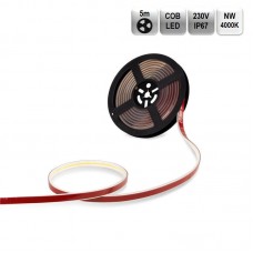 LED trak COB 230V 10W 1000lm/m 4000K BC PRO 5m/R 288 LED/m IP67 12mm IP67 CRI90