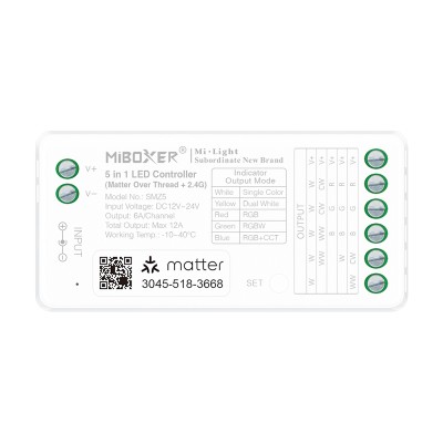 LED kontroler SMZ5 5in1 MATTER - OVER THREAD + 2,4G 12A 6A CH