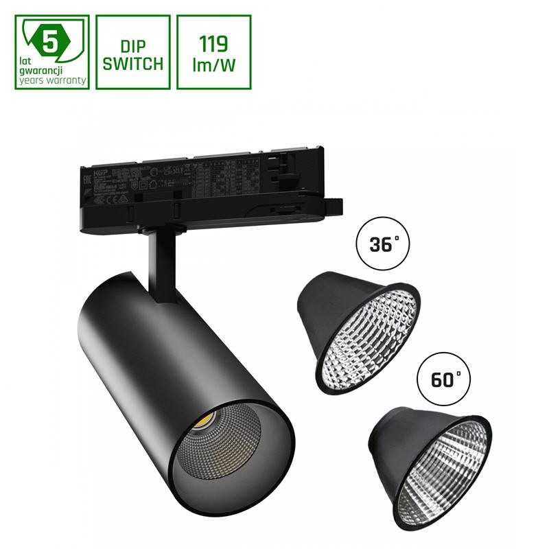 Tračni reflektor LED 3F ANDROMEDA 15-27W 36/60° 4000K 5Y črn