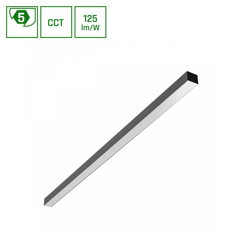 Svetilka LED linijska/viseča ALLDAY BASIC 40W 5000lm CCT 230V IP20 1203mm črna 5Y