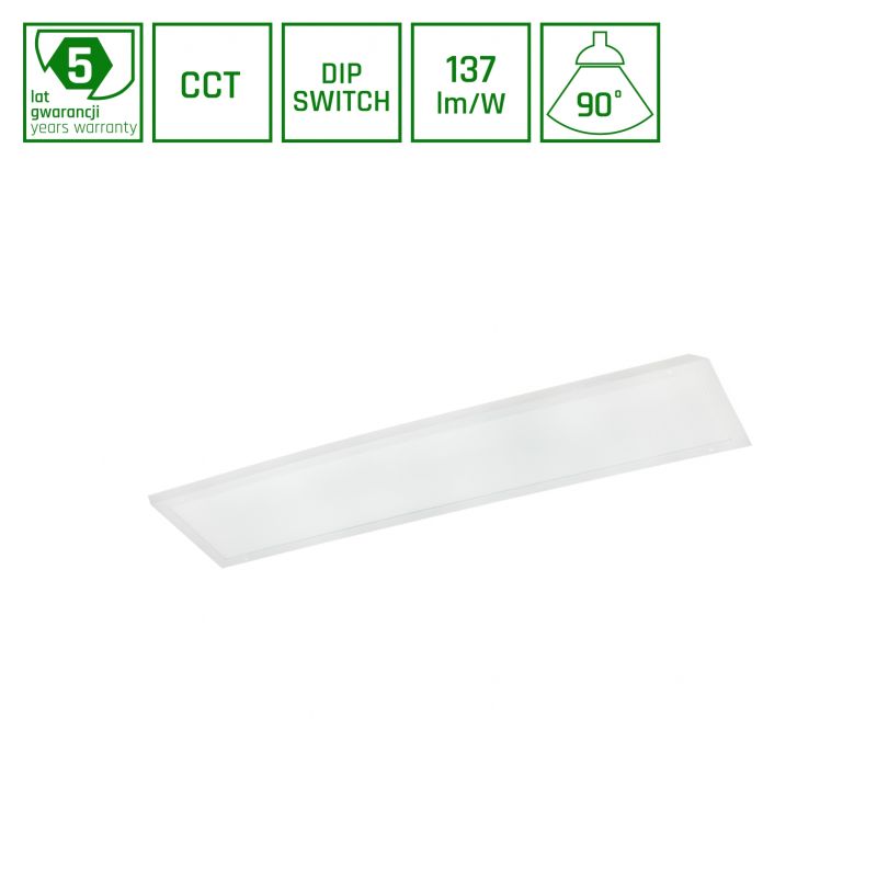 LED panel 26/36/46W 137lm/W CCT OF ALGINE 1195x300x35mm 6300lm UGR<19 IP20 BACKLIGHT 5Y